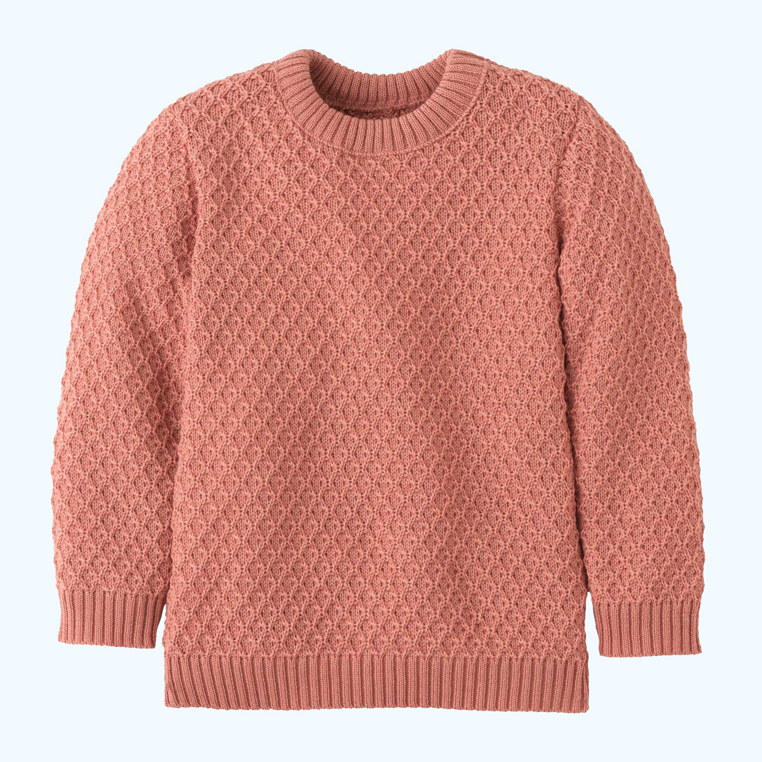 DISANA Aran Pull-Over Sweater for Toddlers/Kids in Organic Merino Wool