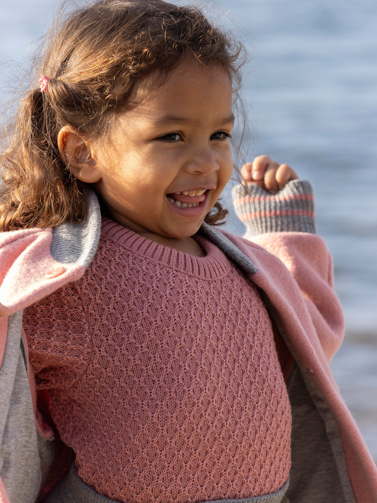 DISANA Aran Pull-Over Sweater for Toddlers/Kids in Organic Merino Wool