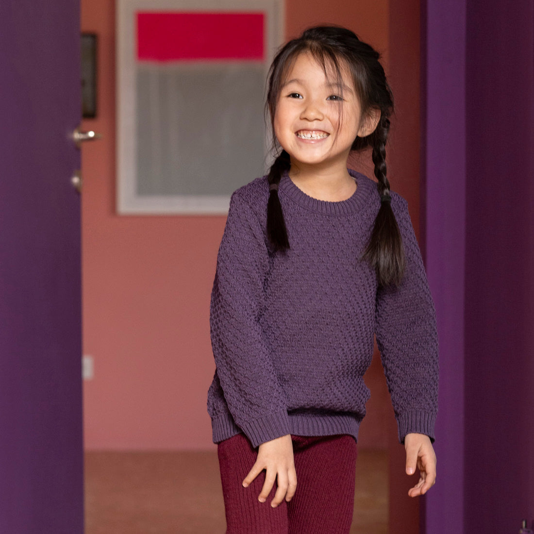 DISANA Aran Pull-Over Sweater for Toddlers/Kids in Organic Merino Wool