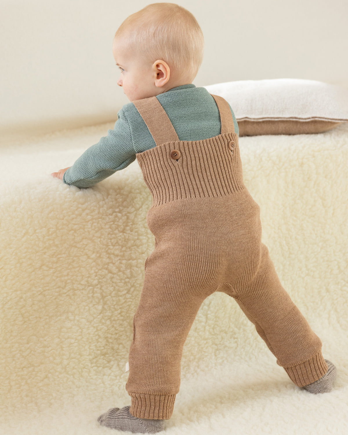 DISANA Knitted Wool Bib Pants for Baby/Toddler