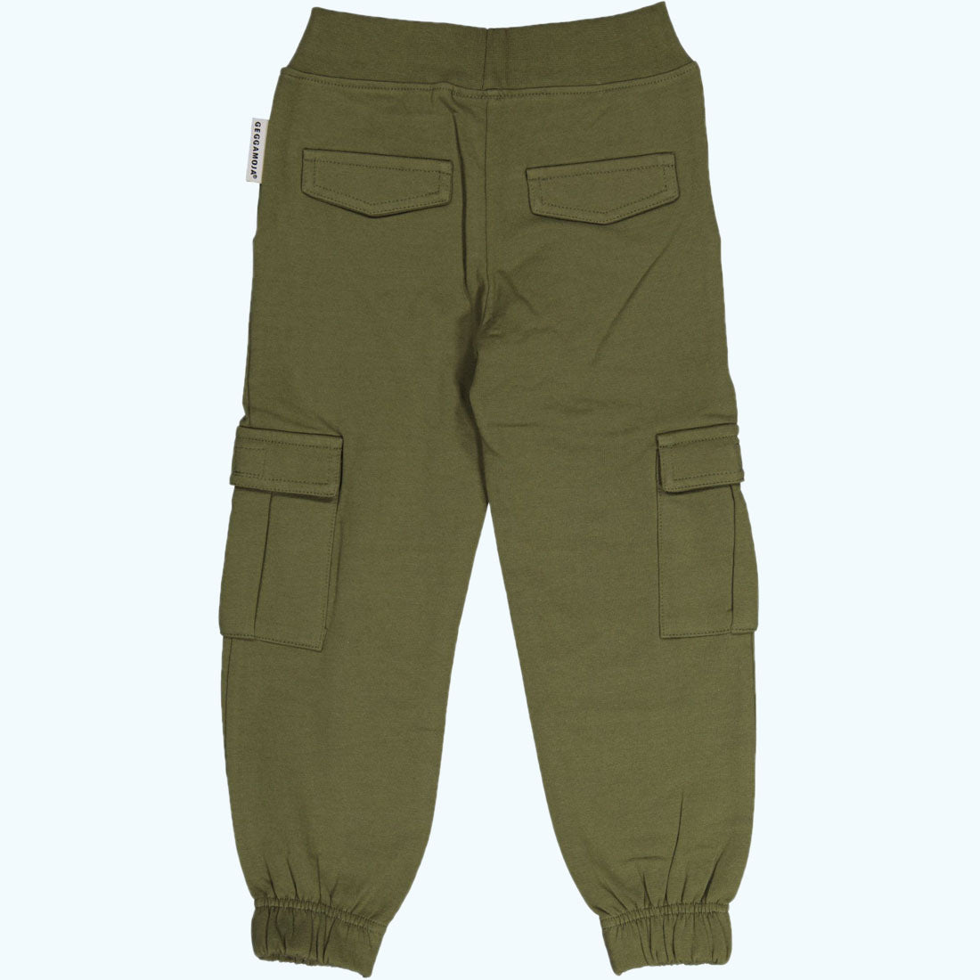 Geggamoja® Cargo-Style Sweat Pants in Organic Cotton - MOSS GREEN
