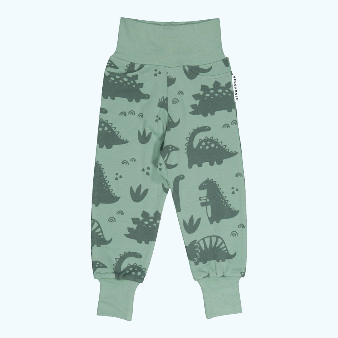 Geggamoja® Bamboo/Organic Cotton Baby Baby Pants - GREEN DINOS