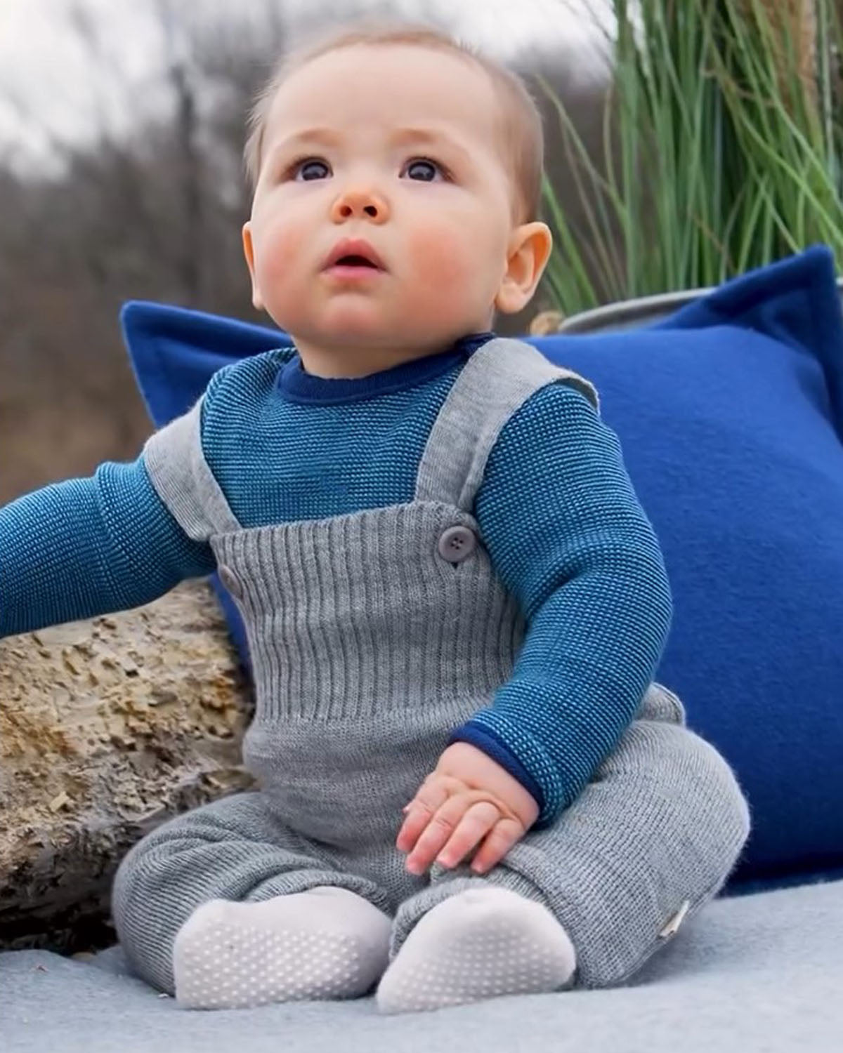 OUTLET DISANA Knitted Wool Bib Pants for Baby/Toddler