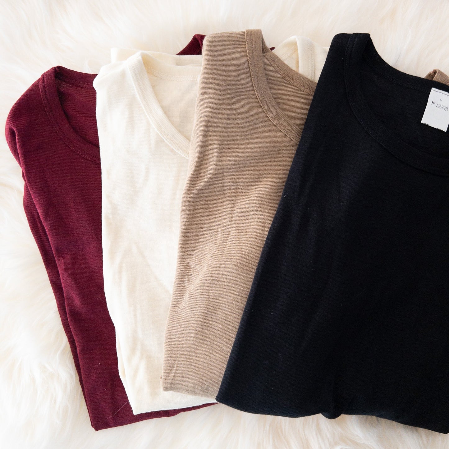 OUTLET HOCOSA "Sport" Organic Merino Wool/Silk Long-Sleeve Undershirt for Men or Women, Colors