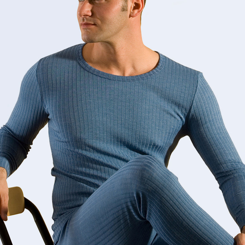 OUTLET HOCOSA "Sport" Organic Merino Wool/Silk Long-Sleeve Undershirt for Men or Women, Colors