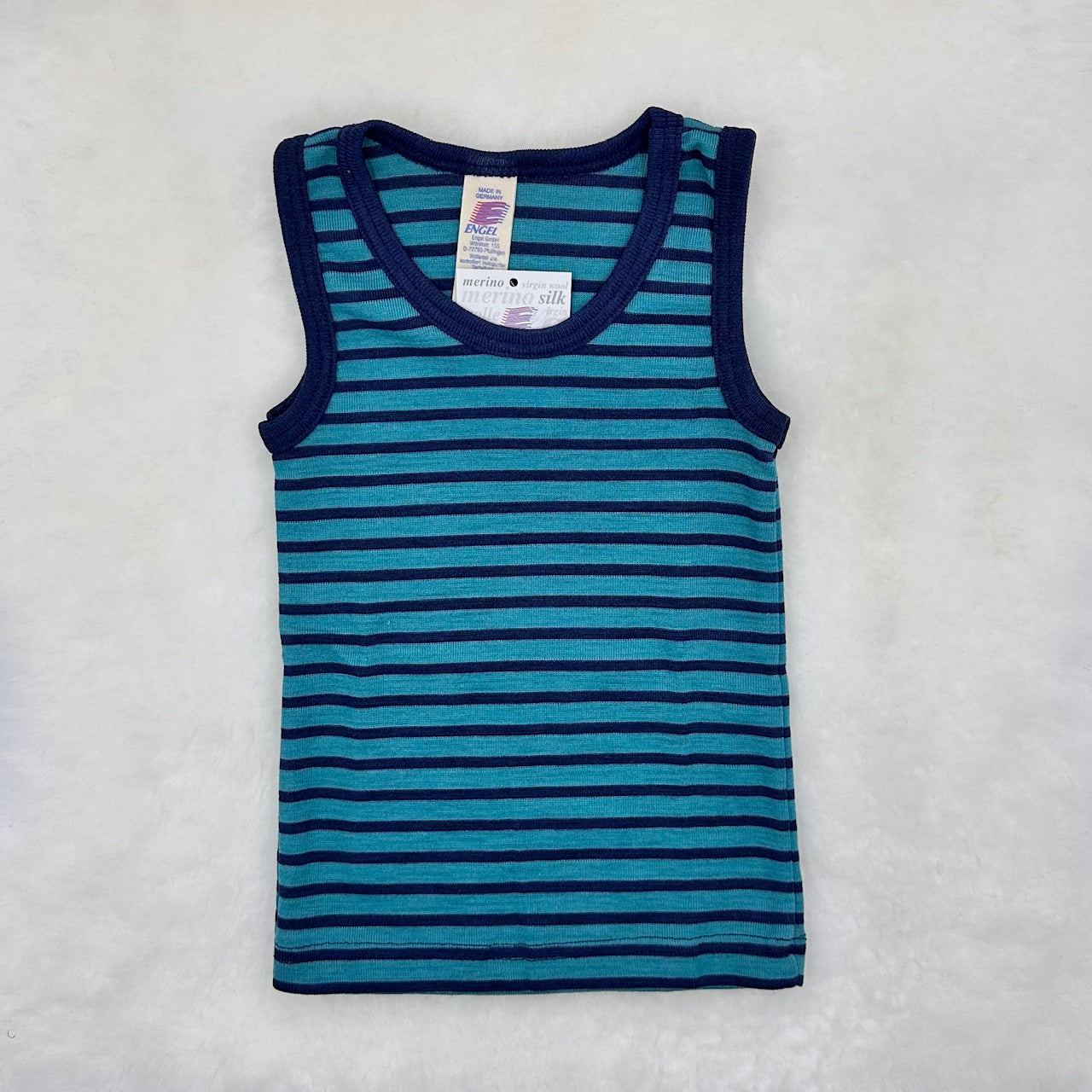 ENGEL Kids' Organic Wool/Silk Sleeveless Shirt - STRIPED