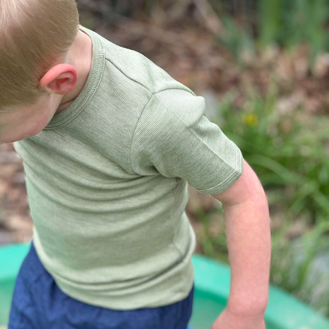 HOCOSA Kids' Short-Sleeve Shirt in Organic Cotton/Wool/Silk