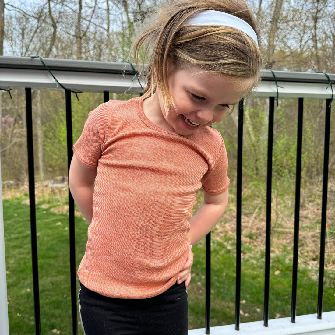 HOCOSA Kids' Short-Sleeve Shirt in Organic Cotton/Wool/Silk