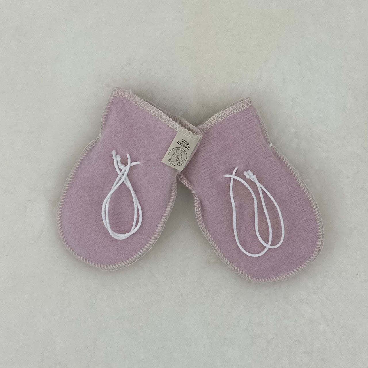OUTLET LANACare Baby Mittens in Organic Merino Wool - synthetic ties