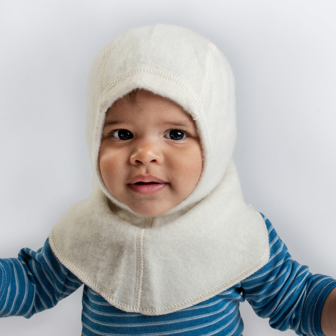 LANACare Baby Balaclava with Lace Edge - Baby (Balaclava) in Organic Merino Wool