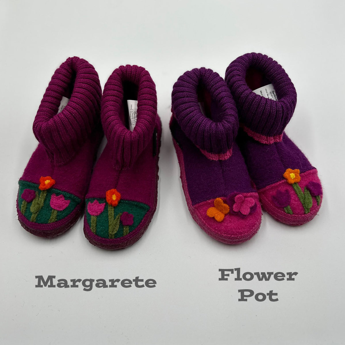 NANGA Boiled Wool Slippers for Children - Margarete