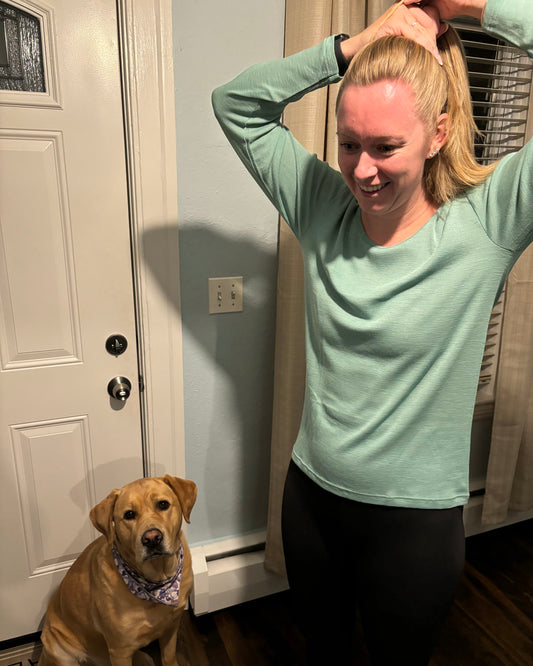 HOCOSA Women's Long-Sleeve Round-Neck Undershirt in Organic Wool/Silk