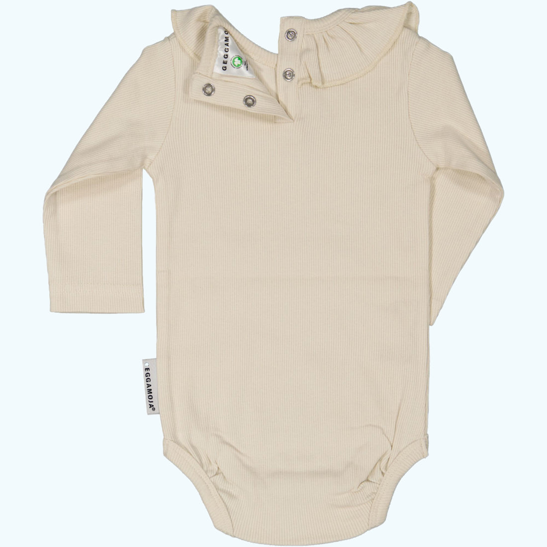 OUTLET GEGGAMOJA Baby Snap-Bottom Shirt, with RUFFLE COLLAR, in Organic Cotton