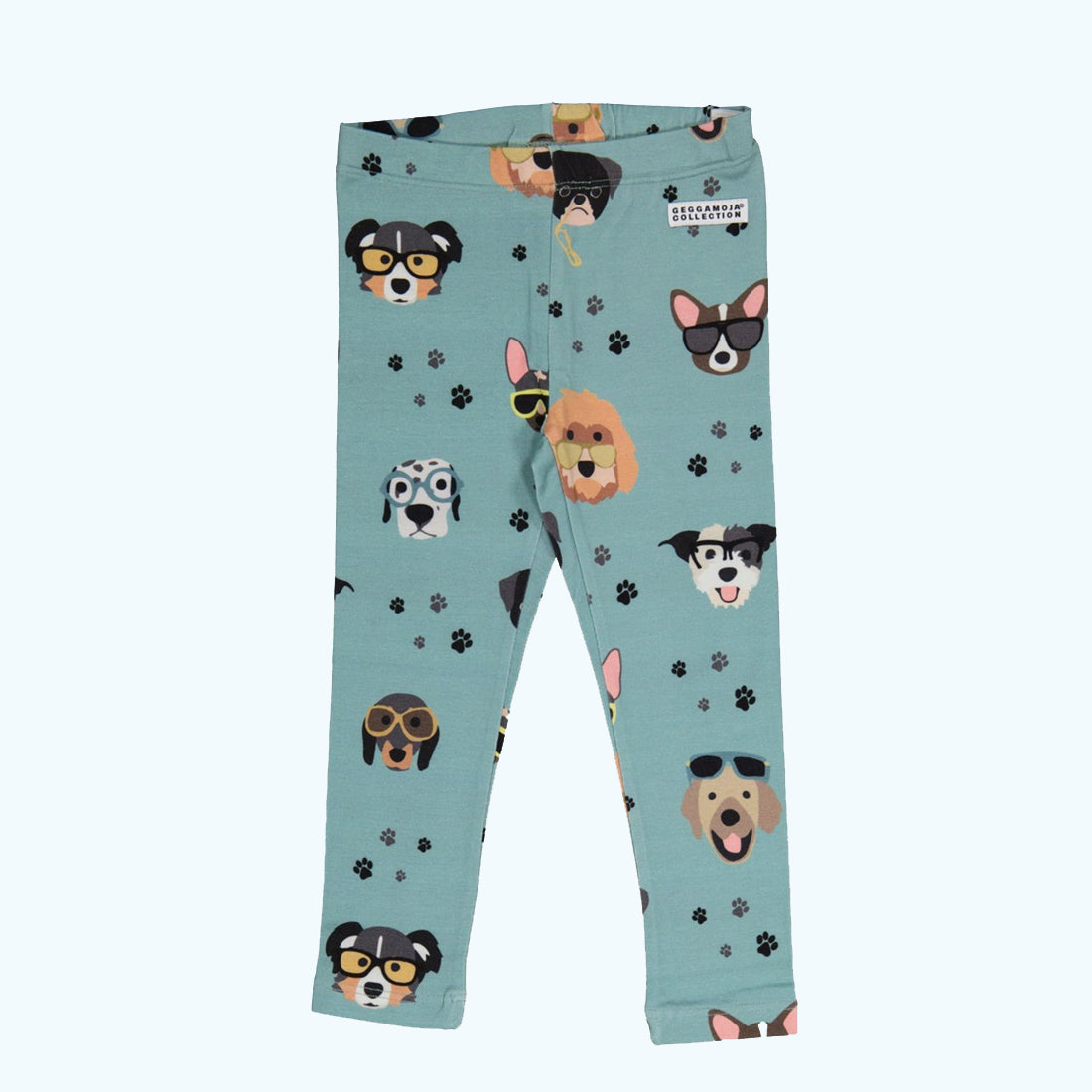 Geggamoja® Bamboo/Organic Cotton Baby Leggings - COOL DUDE DOGS, up to 6 mo