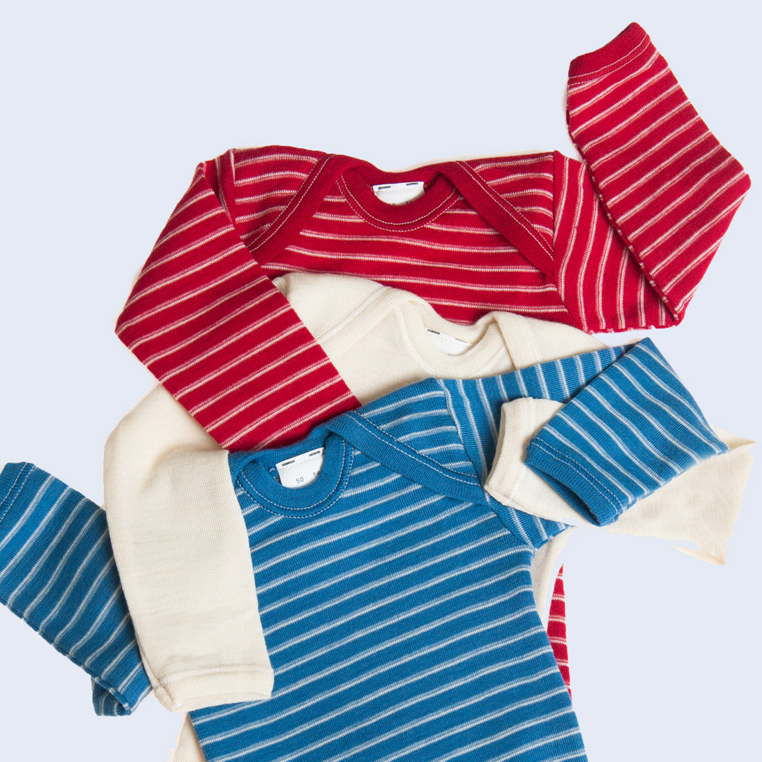 OUTLET HOCOSA Organic Wool Snap-Bottom Shirt with Long Sleeves