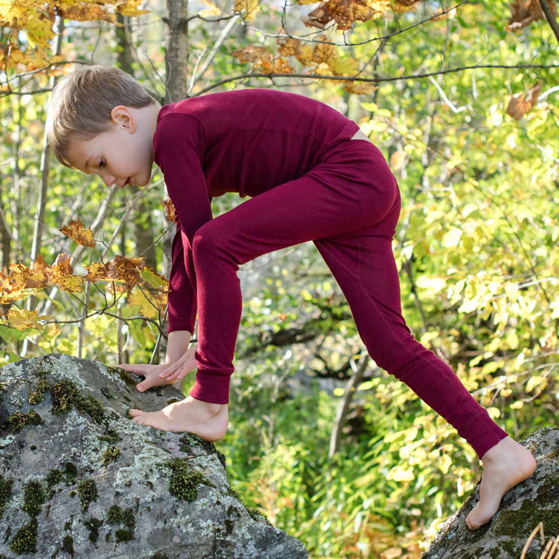 HOCOSA Kid's Organic Wool/Silk Long-Underwear Pants - VARIOUS COLORS