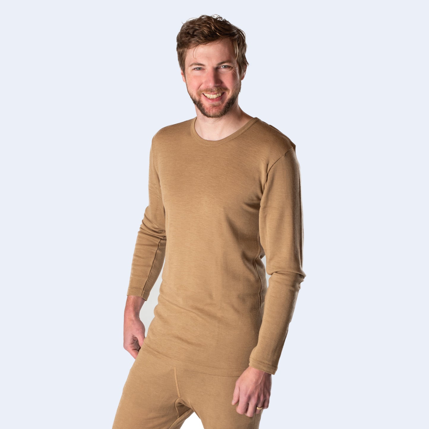 HOCOSA Organic Merino Wool/Silk Long-Sleeve Undershirt for Men or Women, Colors