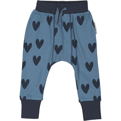 Geggamoja® BLUE HEART Baby/Toddler Pants in Organic Cotton
