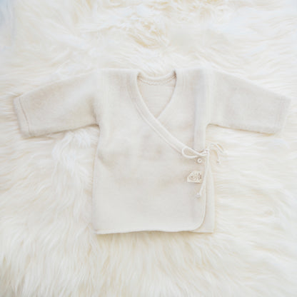 LANACare Baby Sweater in Organic Merino Wool, Pink & Sand