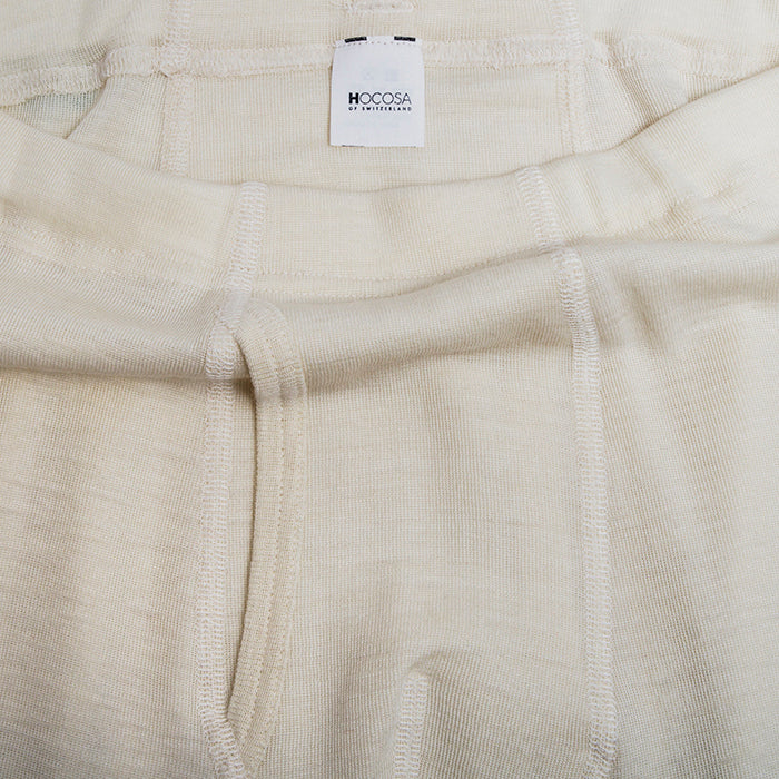 HOCOSA Men's Organic Wool/Silk Long Underwear Pants, with Fly