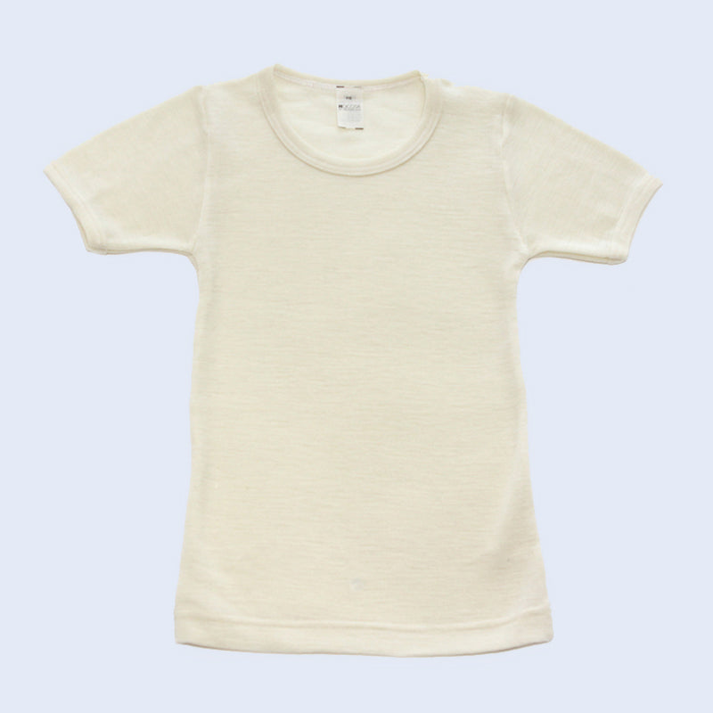 HOCOSA Kids' Organic Wool Undershirt with Short Sleeves - VARIOUS COLORS