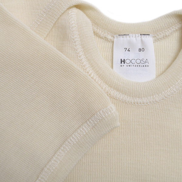 HOCOSA Organic Wool/Silk Snap-Bottom Shirt with Short Sleeves
