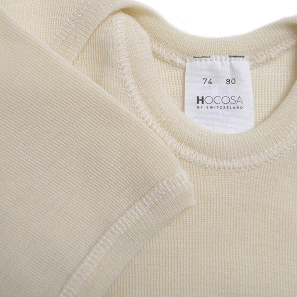 HOCOSA Organic Wool/Silk Snap-Bottom Shirt with Short Sleeves