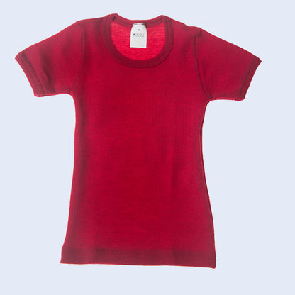 HOCOSA Kids' Organic Wool Undershirt with Short Sleeves - VARIOUS COLORS