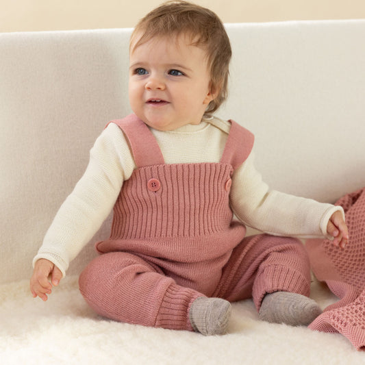 DISANA Knitted Wool Bib Pants for Baby/Toddler