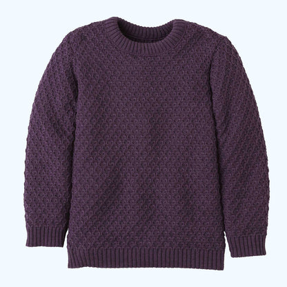 DISANA Aran Pull-Over Sweater for Toddlers/Kids in Organic Merino Wool
