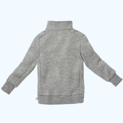 DISANA Kids Half-Zip Sweater in Organic Light-Weight Boiled Wool