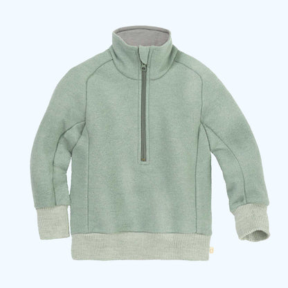 DISANA Kids Half-Zip Sweater in Organic Light-Weight Boiled Wool