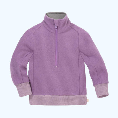 DISANA Kids Half-Zip Sweater in Organic Light-Weight Boiled Wool