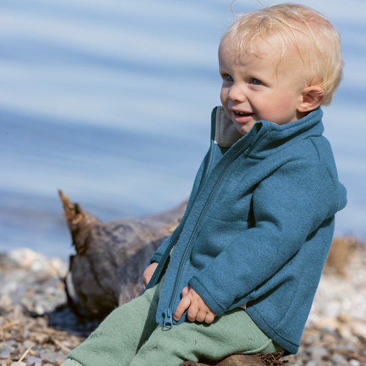 DISANA Kids Zipper Jacket in Organic Light-Weight Boiled Wool