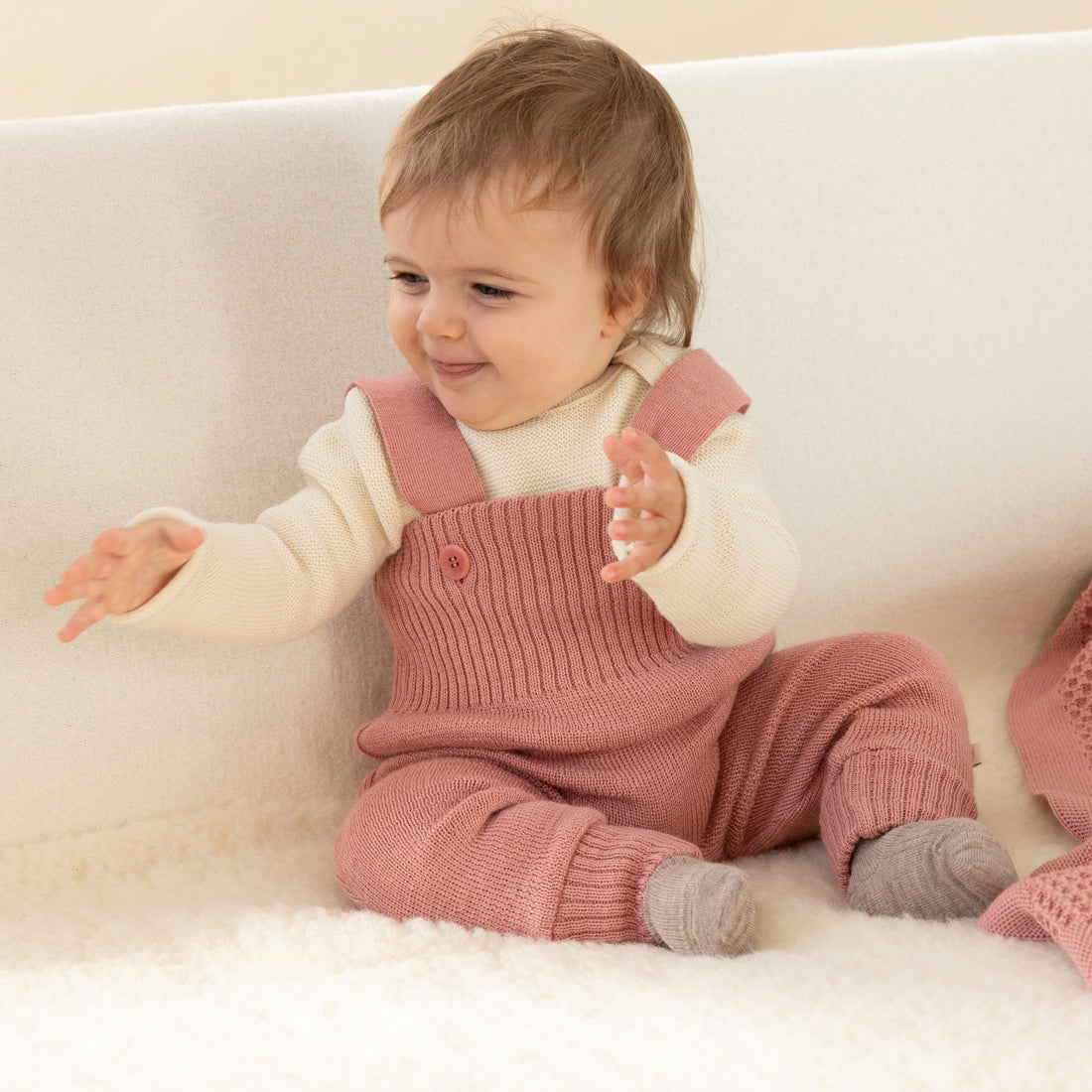 DISANA Knitted Wool Bib Pants for Baby/Toddler