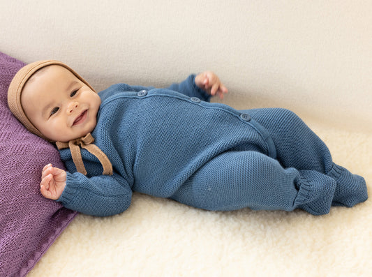 DISANA Knitted Overall/Full-Length Romper in Organic Merino Wool