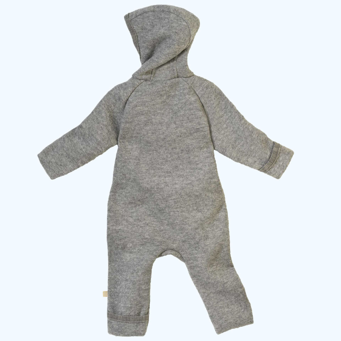 Exclusively customize 100% merino wool with organic Jersey Walk mustard yellow cuffs in gray with zipper and good hood