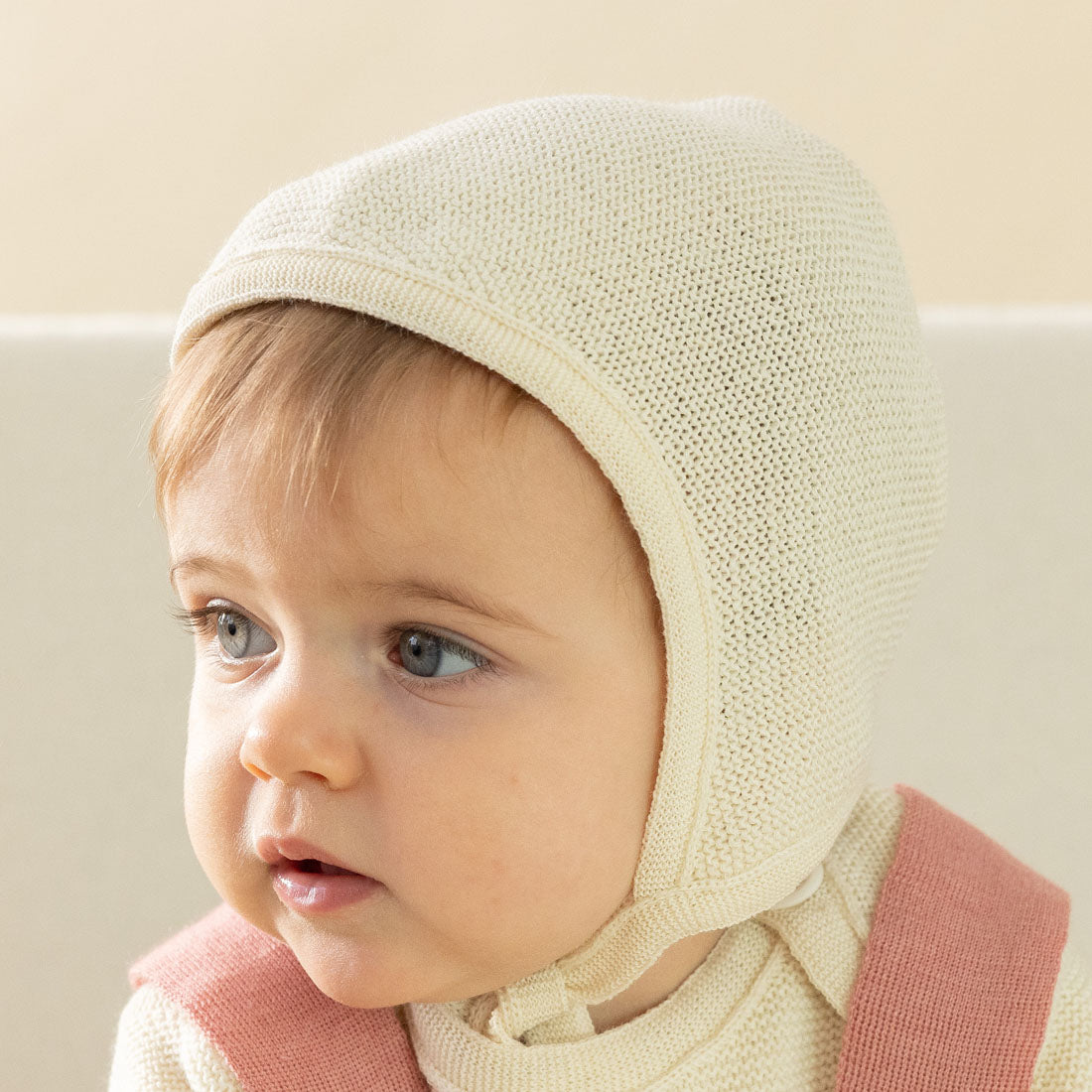DISANA Knitted Baby Bonnet in Organic Merino Wool