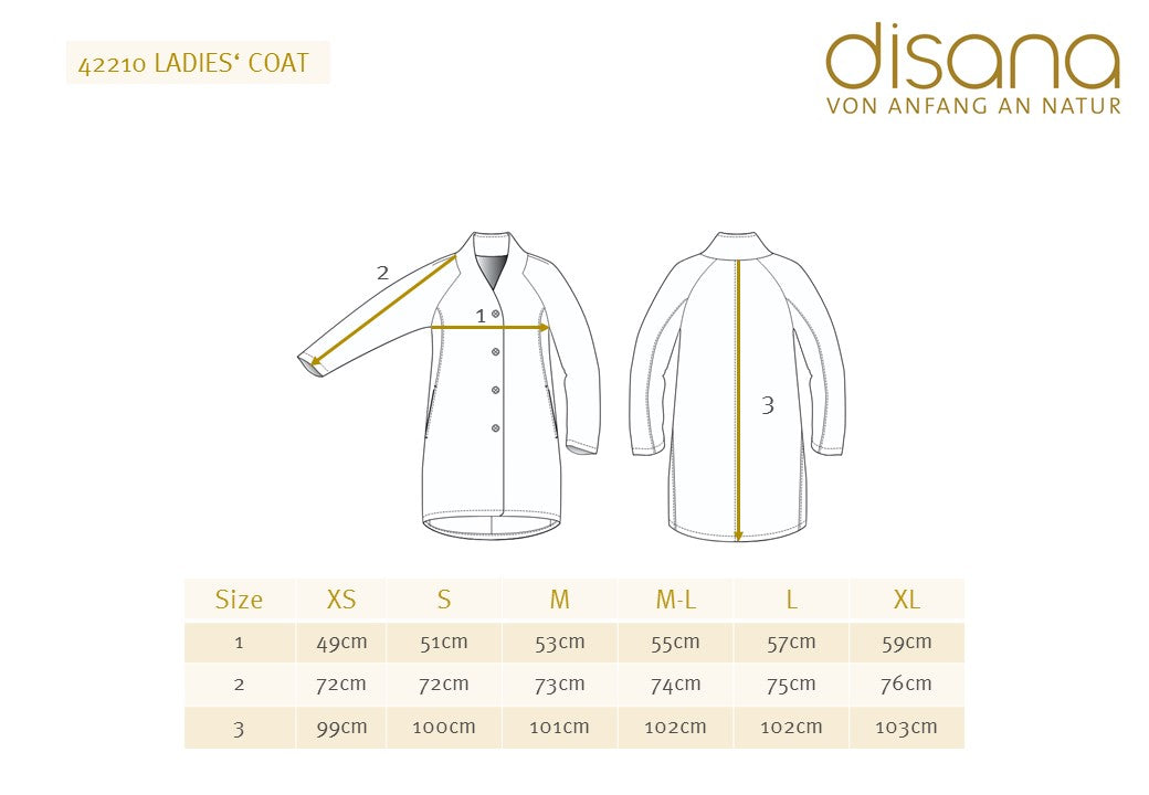 DISANA Women's Coat in Boiled Organic Merino Wool