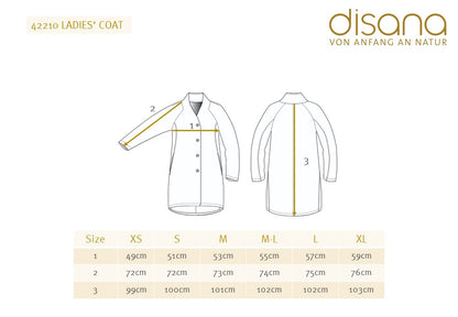 DISANA Women's Coat in Boiled Organic Merino Wool