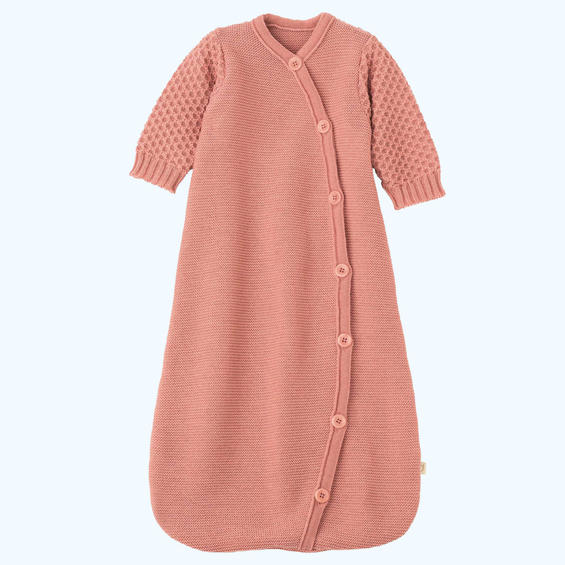 DISANA Knitted Organic Merino Wool Long-Sleeve Sleeping Bag for Baby