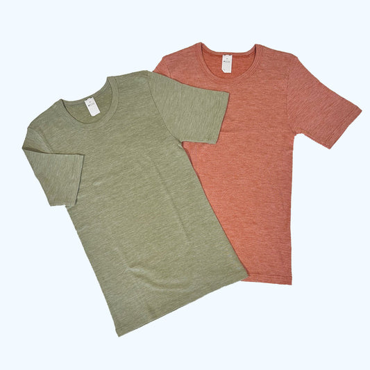 HOCOSA Short-Sleeve Shirt in Organic Cotton/Wool/Silk for Men or Women