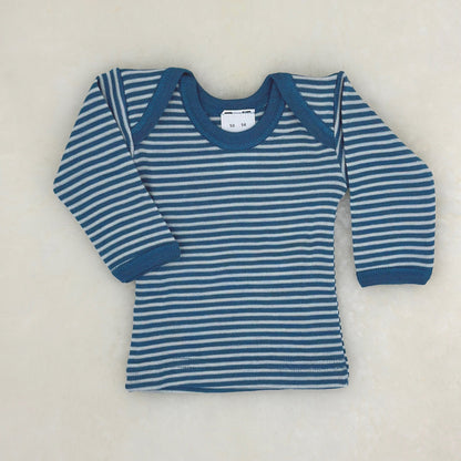 HOCOSA Organic Wool/Silk Baby Shirt with Long Sleeves, Envelope Neckline