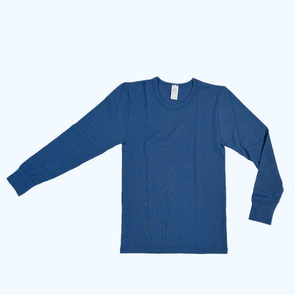 HOCOSA Organic Merino Wool Long-Sleeve Undershirt for Men or Women, Round-neck,  Colors