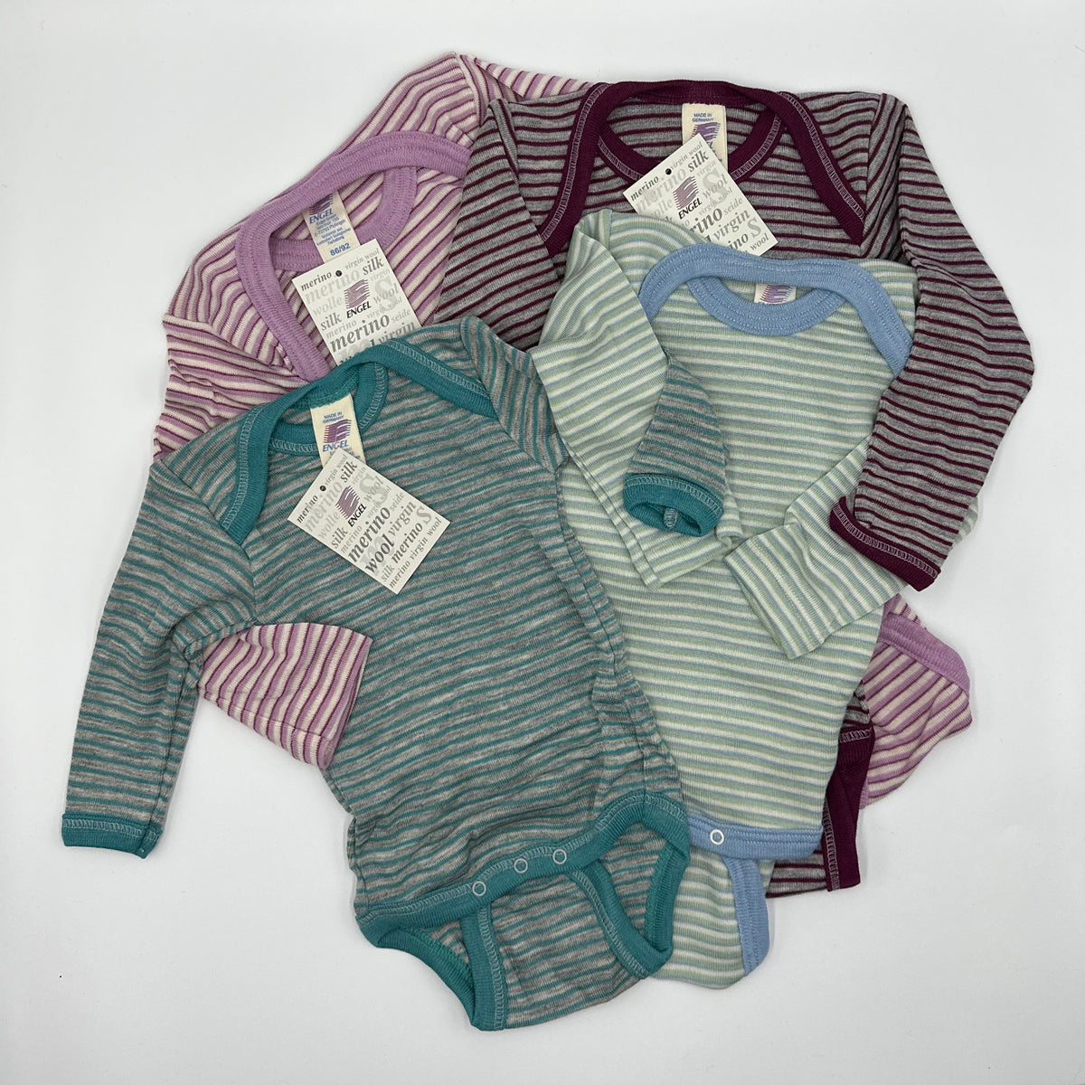 OUTLET ENGEL Organic Wool/Silk Snap-Bottom Body-Shirt, Long Sleeves