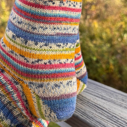 GRÖDO Multi-Color Striped Organic Wool Socks - for Adults