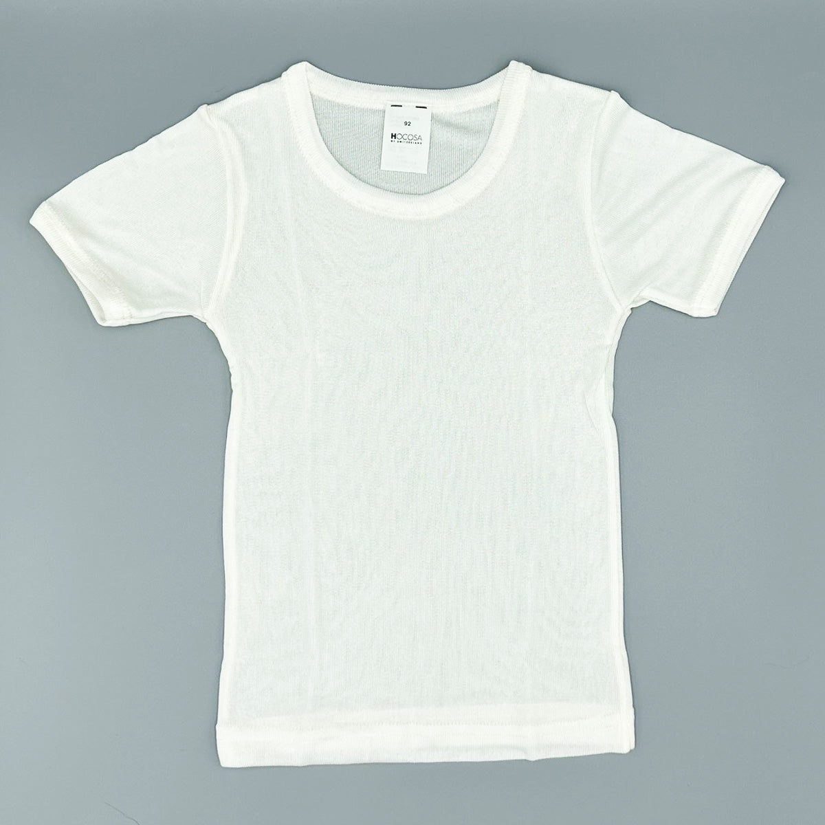 HOCOSA Kid's Silk Underwear Shirt with Short Sleeves - NATURAL WHITE