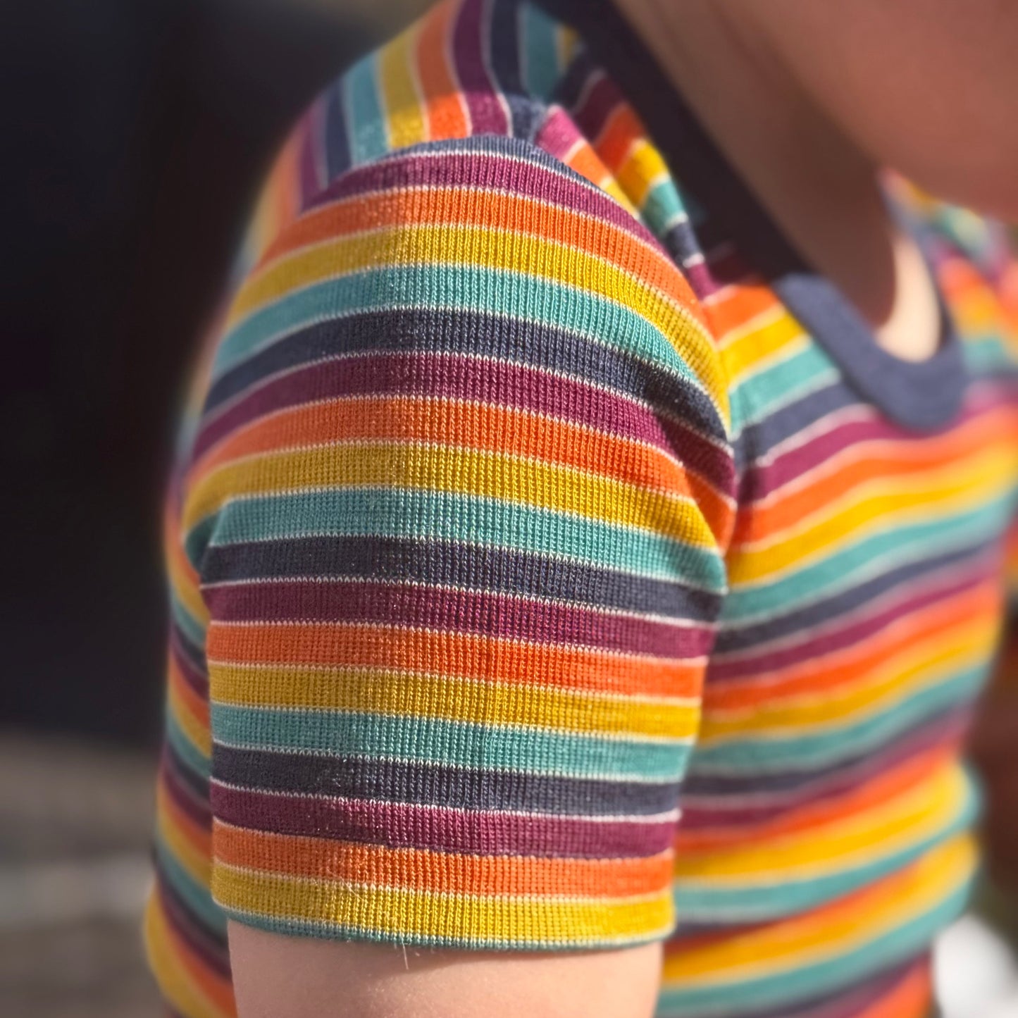 ENGEL Kids' MULTI-COLOR Short-Sleeve Shirt in Organic Wool/Silk Undershirt