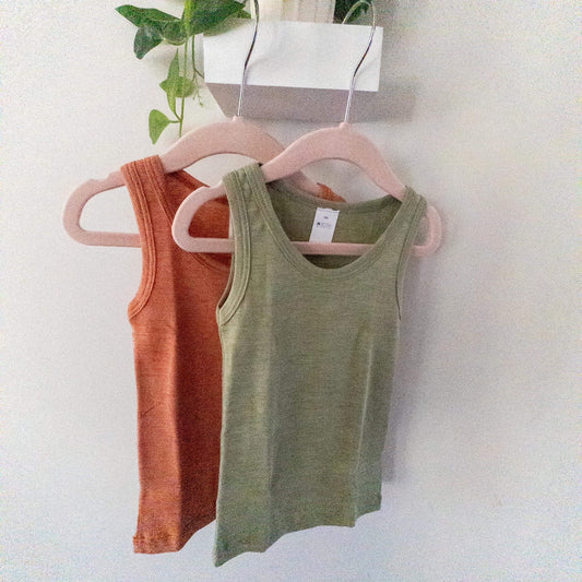 HOCOSA Kids' Sleeveless Shirt in Organic Cotton/Wool/Silk