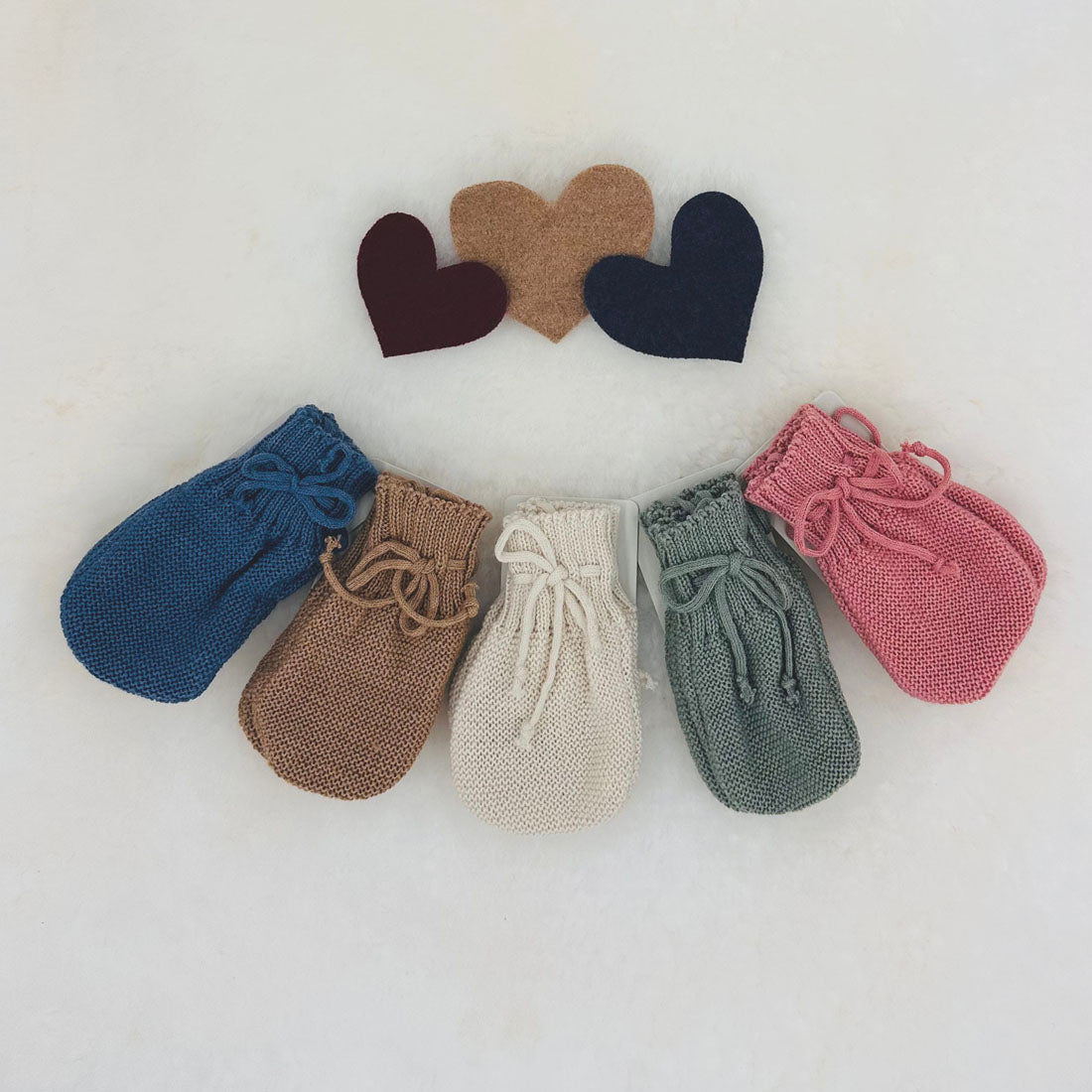DISANA Knitted Baby Mittens in Organic Merino Wool